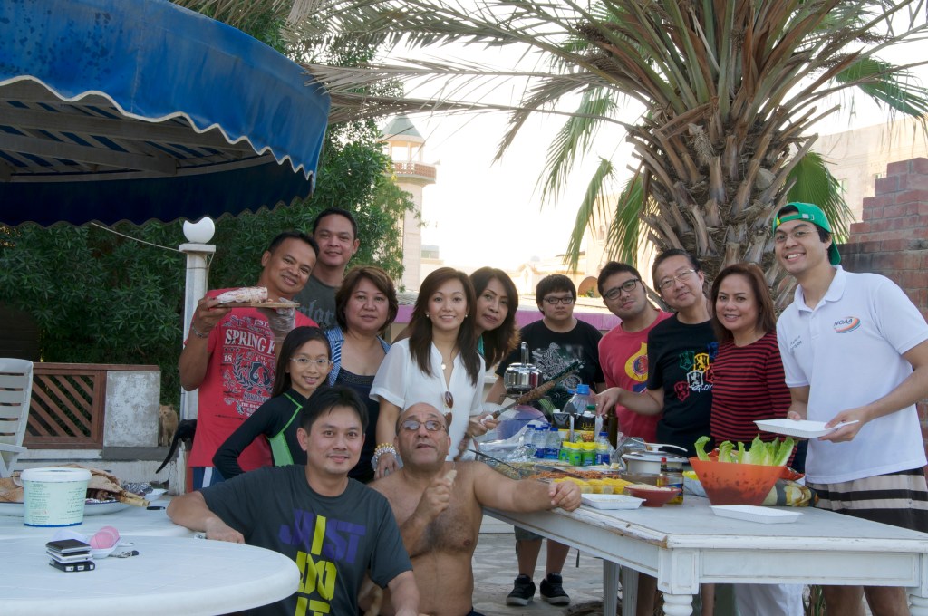 barbecue at the poolside