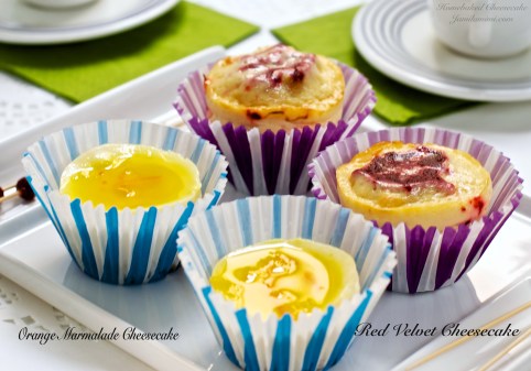 Mini Orange marmalade and Red Velvet Cheesecake
