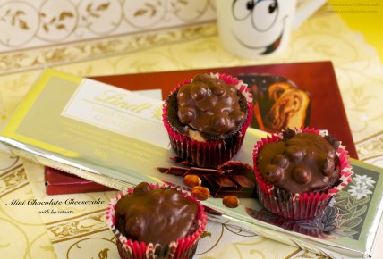 top with chocolate and hazelnuts