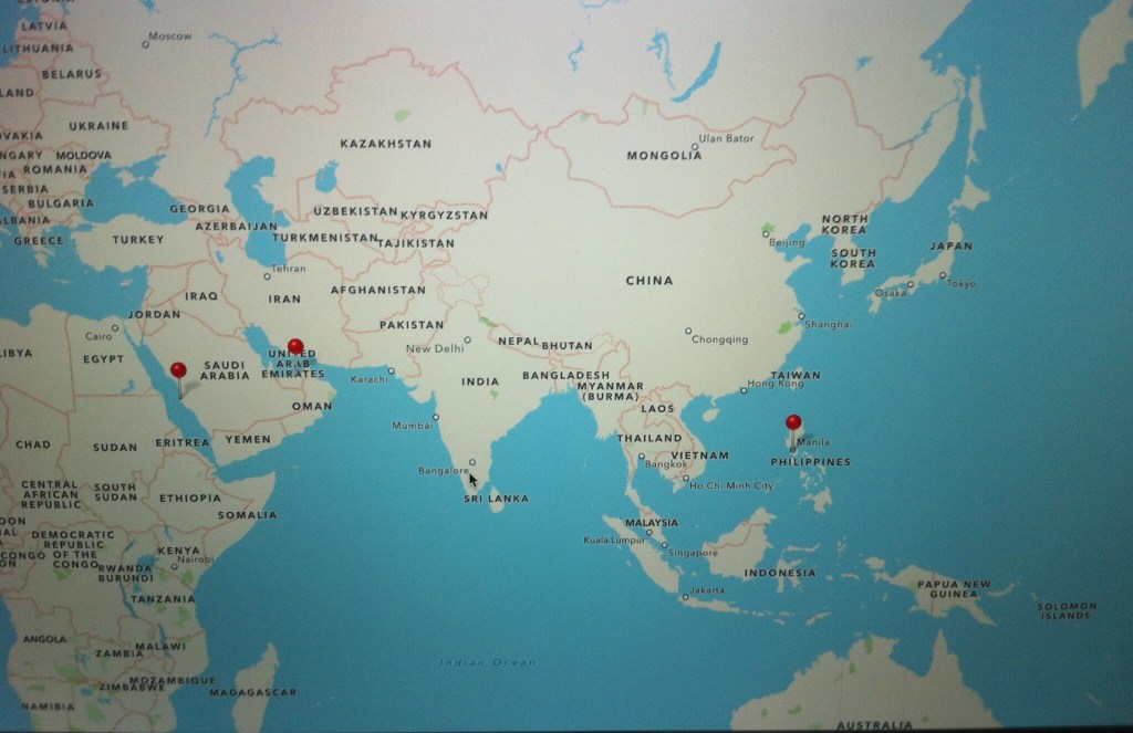 From Saudi Arabia to Abu Dhabi to Manila, Philippines