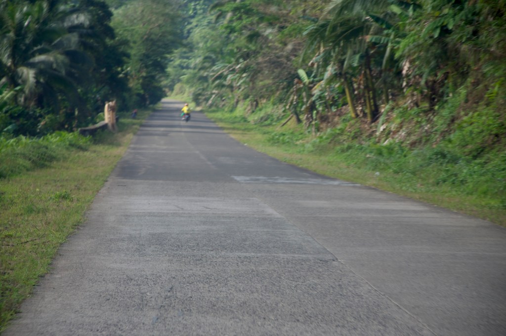 north bound concrete road