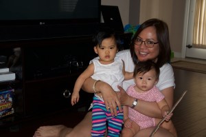 with my grandnieces ..Kaira and Emily Ann